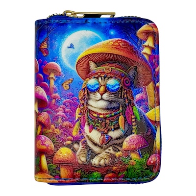 Hippy Cat Small Digital Print Purse